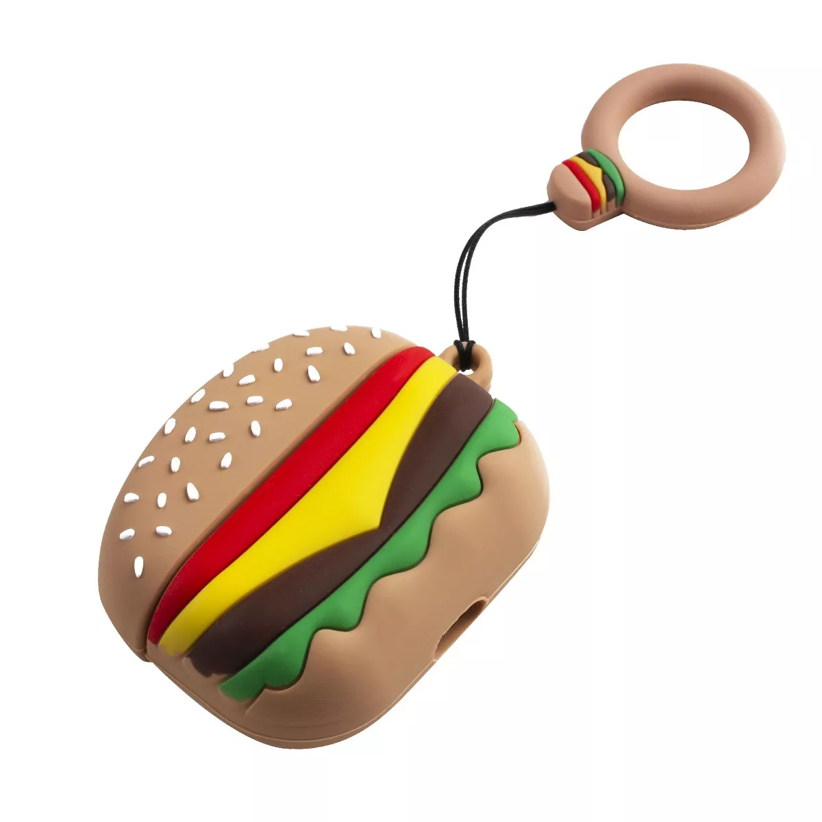 Insten Cute 3D Silicone Case For AirPods Pro, Hamburger Burger Cartoon Cover with Ring Strap