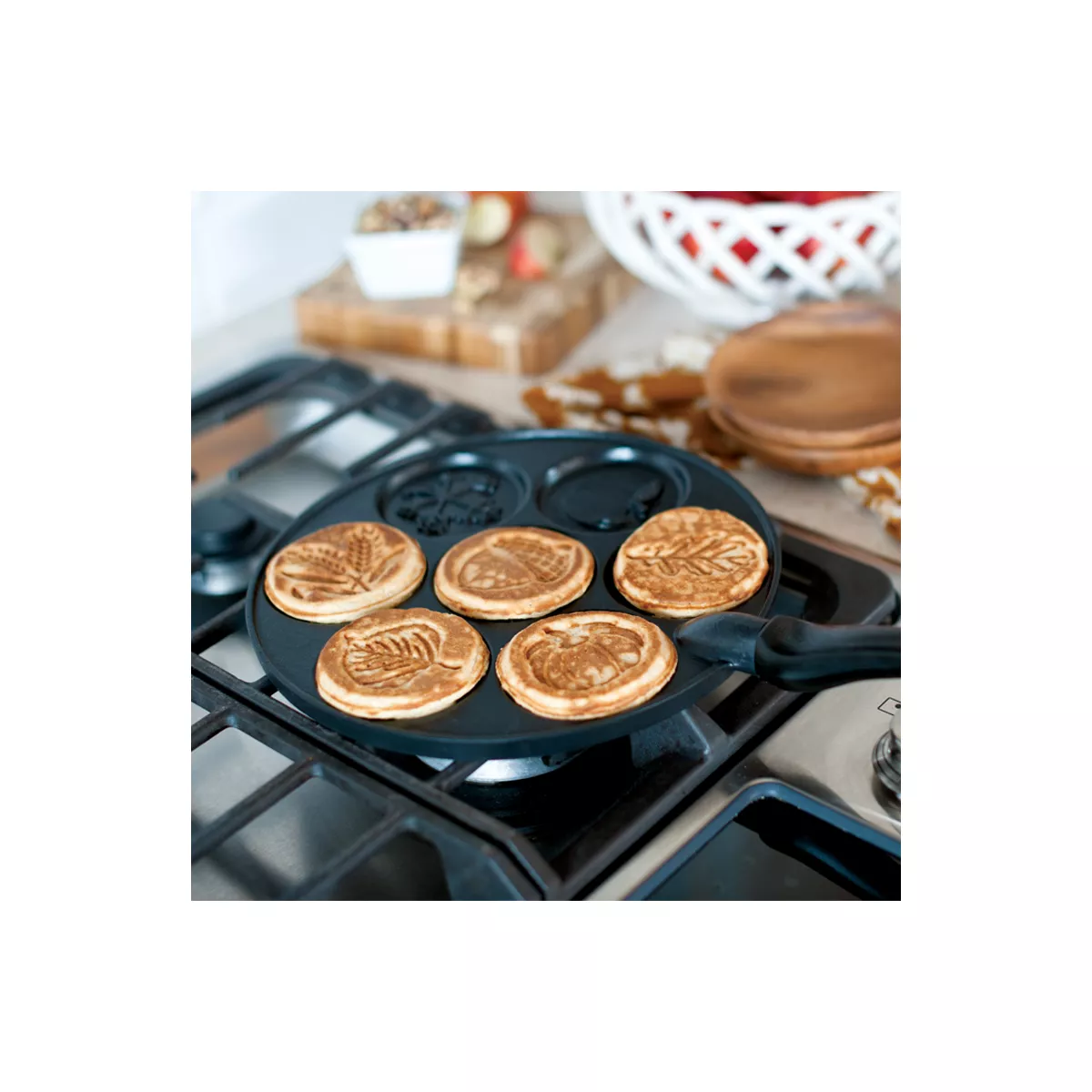 Nordic Ware Autumn Leaves Pancake Pan, Black