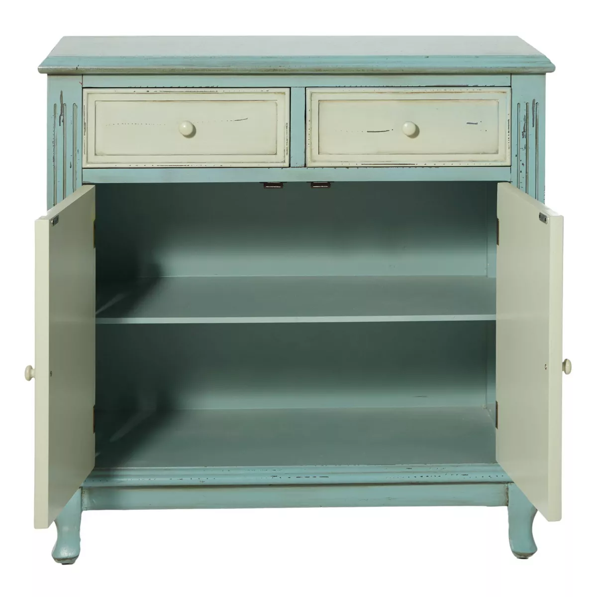 Wood 2 Over 2 Cabinet Buffet Green - Olivia & May
