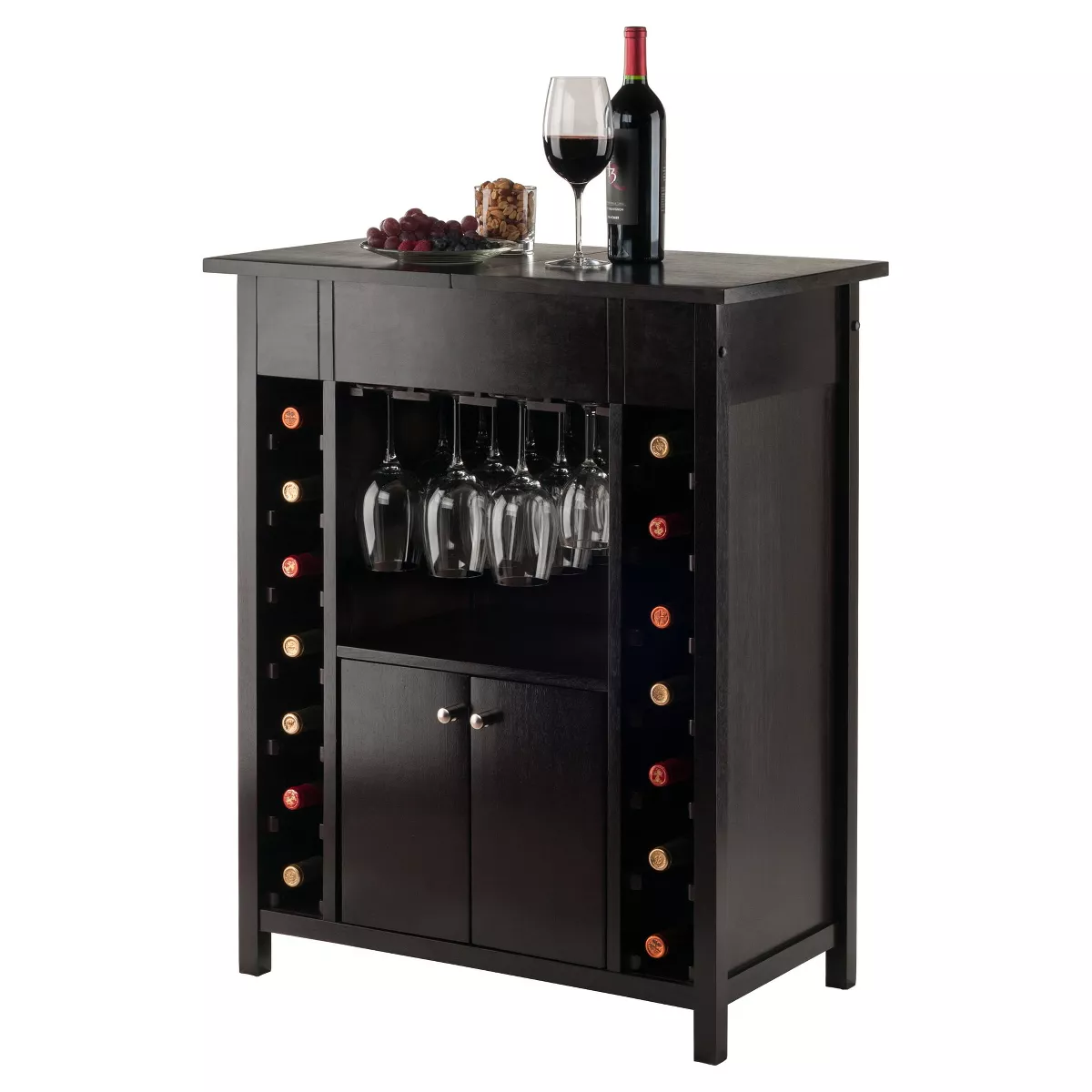Yukon Wine Cabinet Wood/Espresso - Winsome