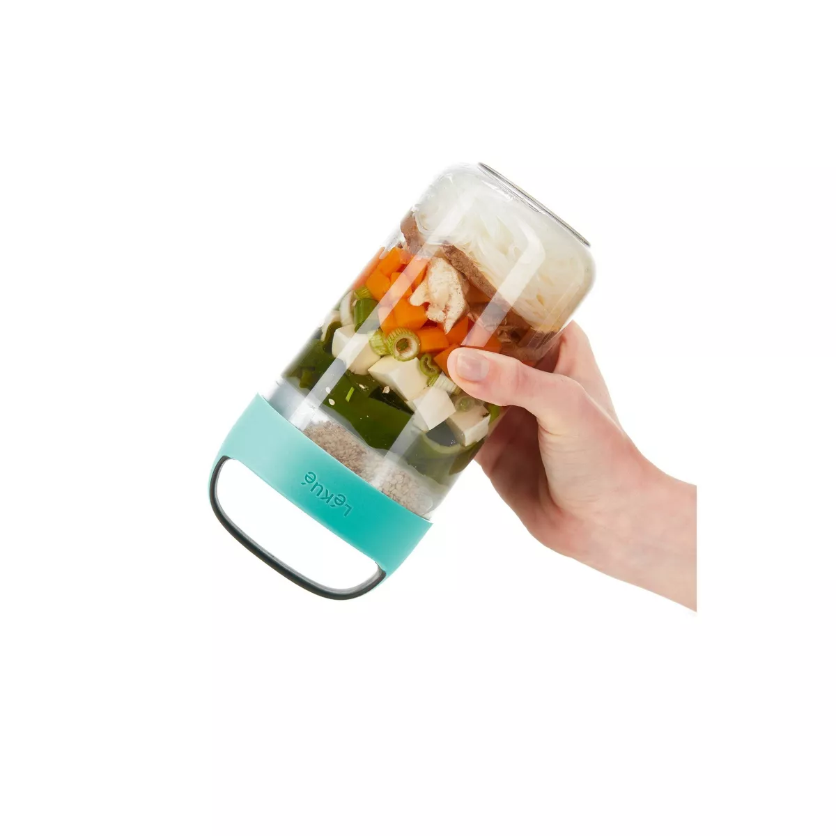 Lekue 20oz To Go Jar - Turquoise