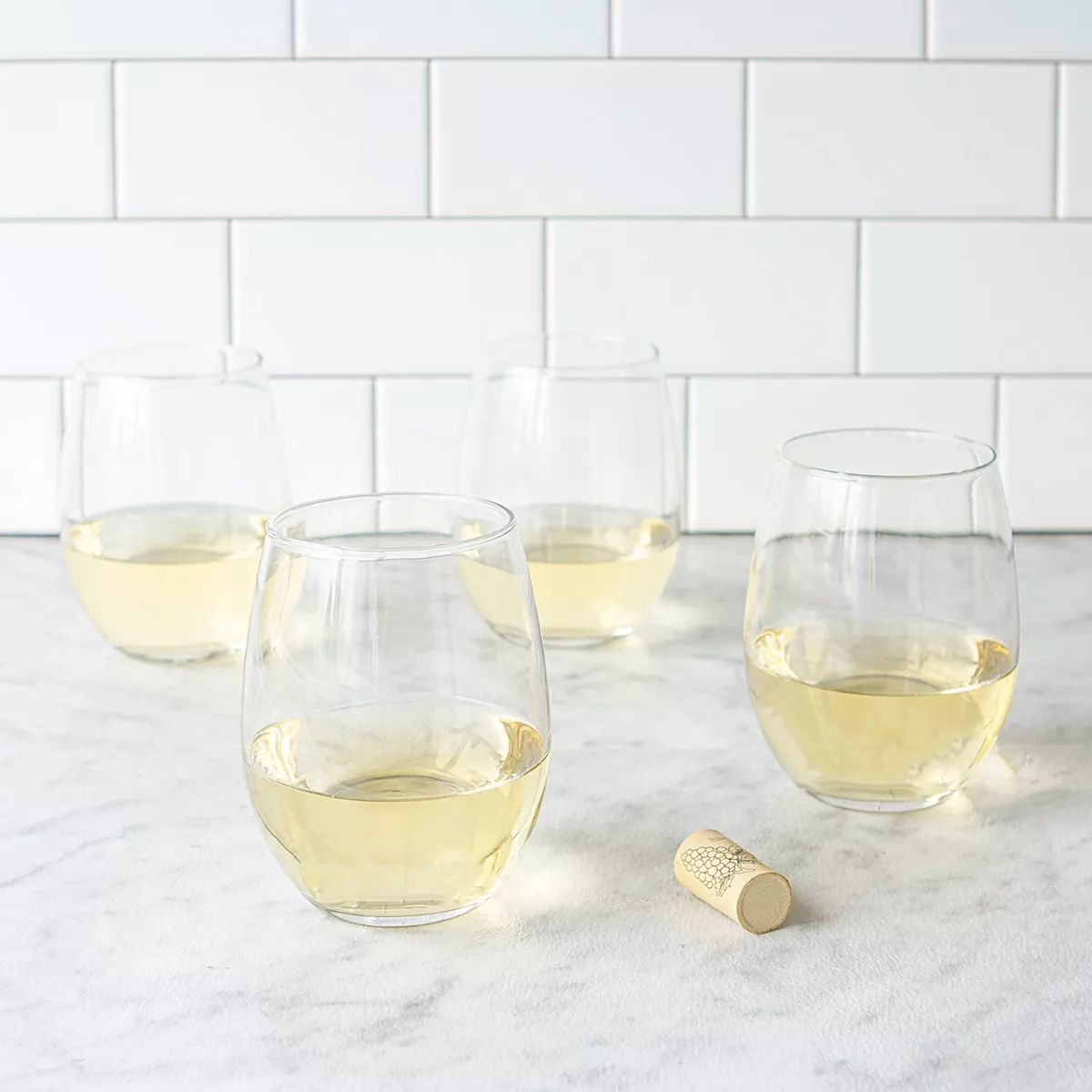 21oz 4pk Glass Stemless Wine Glasses - Cathy's Concepts
