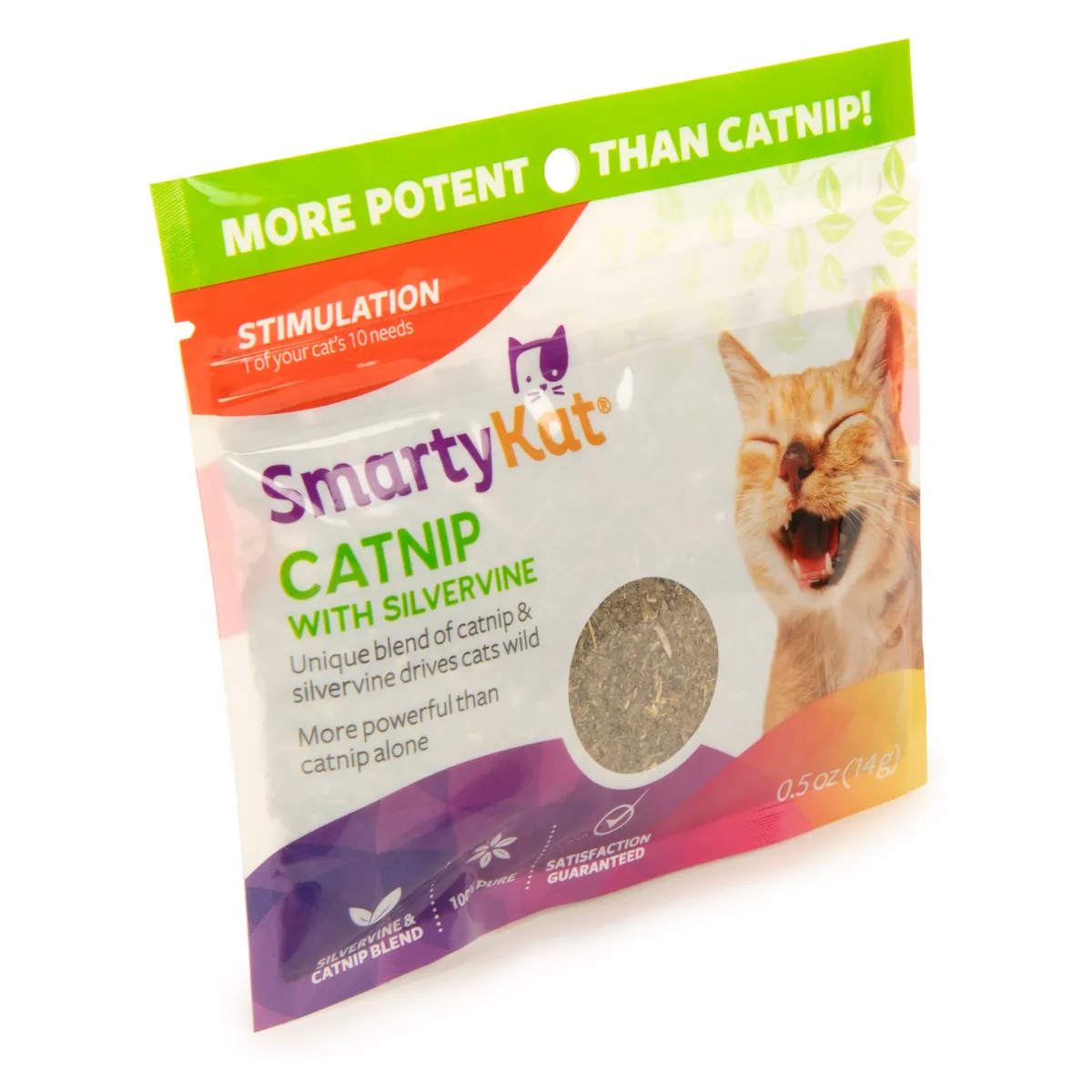 SmartyKat Silvervine & Catnip Blend Resealable Pouch Cat Treats - 0.5oz