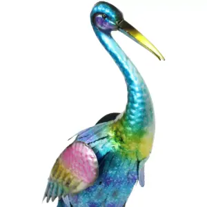Sunnydaze Metal Crane Outdoor Garden Statue Yard Art Sculpture - 29