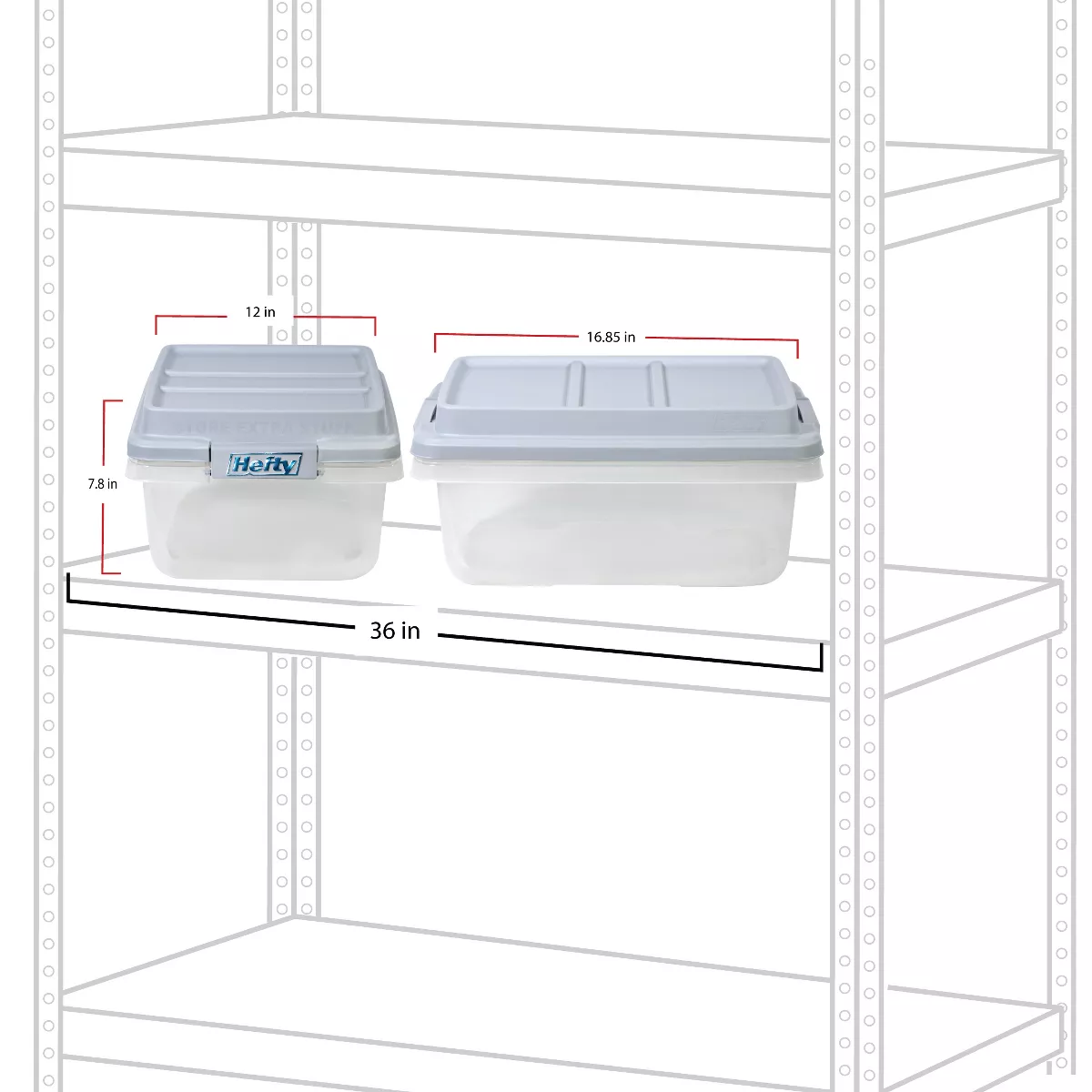 Hefty 18qt Plastic Storage Bin with Gray HI-RISE Stackable Lid