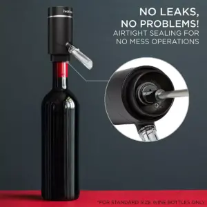 Ivation Electric Wine Aerator and Dispenser, Rechargeable Automatic Wine Pourer with Touch Button Control