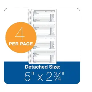 Adams Service Call Book Spiral bound 5-1/4