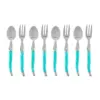 French Home Laguoile 8pc Stainless Steel Dessert Spoon and Fork Silverware Set