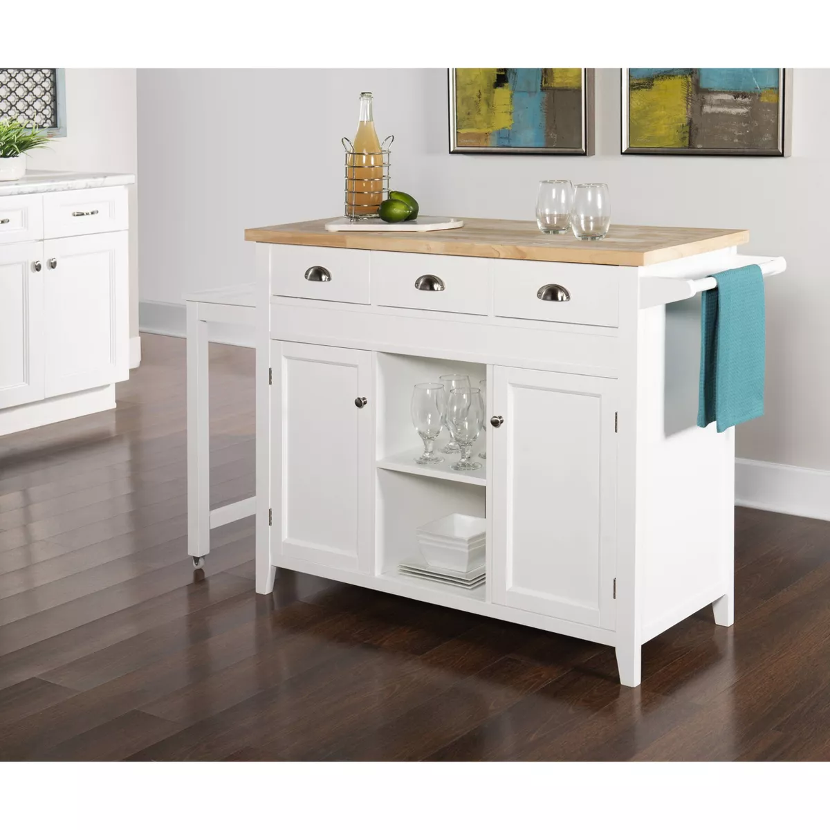 Sheridan Kitchen Cart - White - Linon