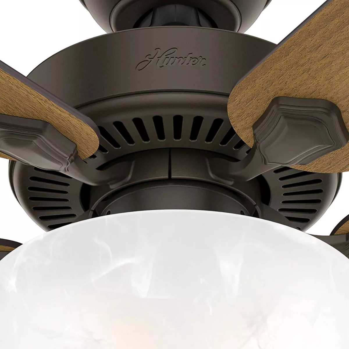 Hunter Fan Company 50901 Swanson 52 Inch Multi Speed Quiet Indoor Home Ceiling Fan with Energy Efficient LED Light and Pull Chain, Bronze