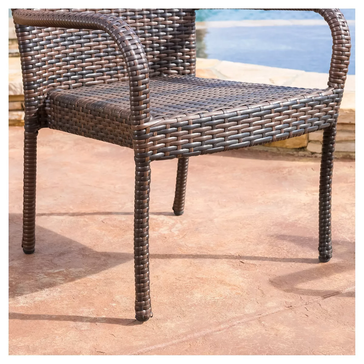 Littleton 4pk All-Weather Wicker Stackable Chair - Brown - Christopher Knight Home