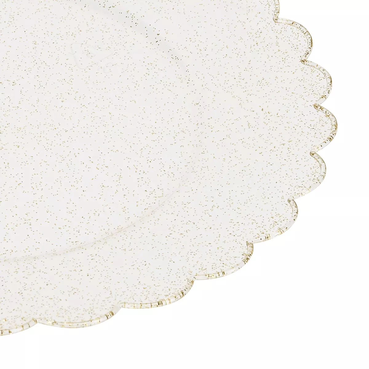 8ct Scalloped Dinner Paper Plates Gold Glitter - Spritz™