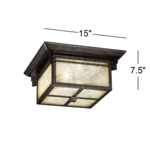 Franklin Iron Works Mission Outdoor Ceiling Light Fixture Walnut Bronze 15