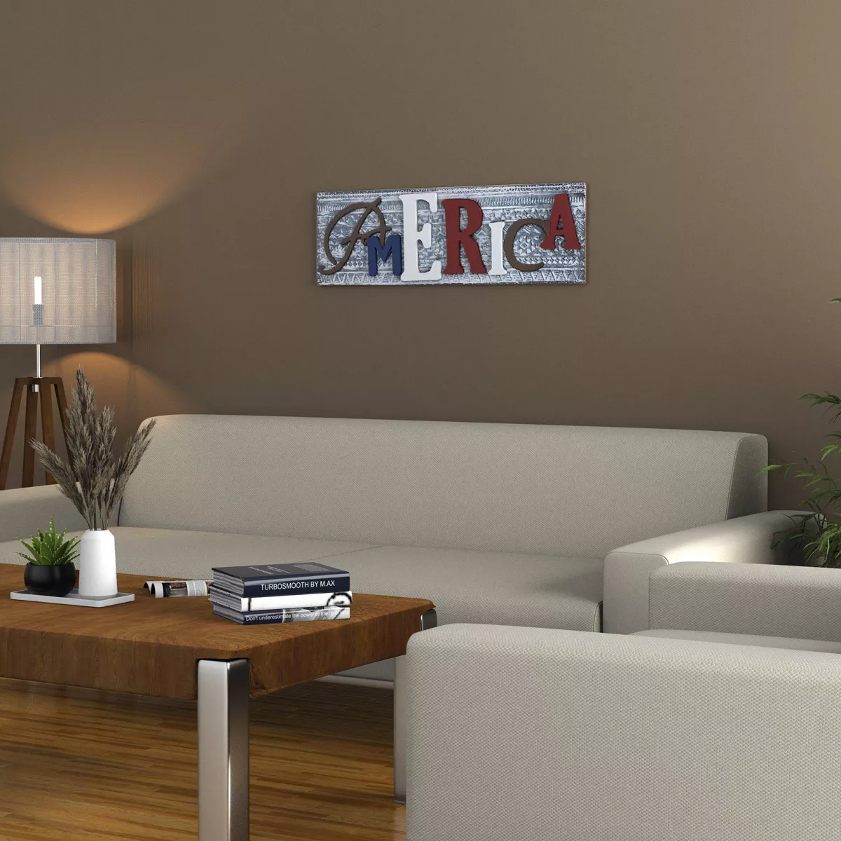 Wood and Metal America Wall Decor - Alpine Corporation
