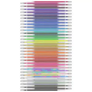 Arteza Gel Ink Pen Refills, Assorted Colors (classic, glitter, metallic, pastel, fluorescent, and neon shades) - 60 Pack (ARTZ-8030)