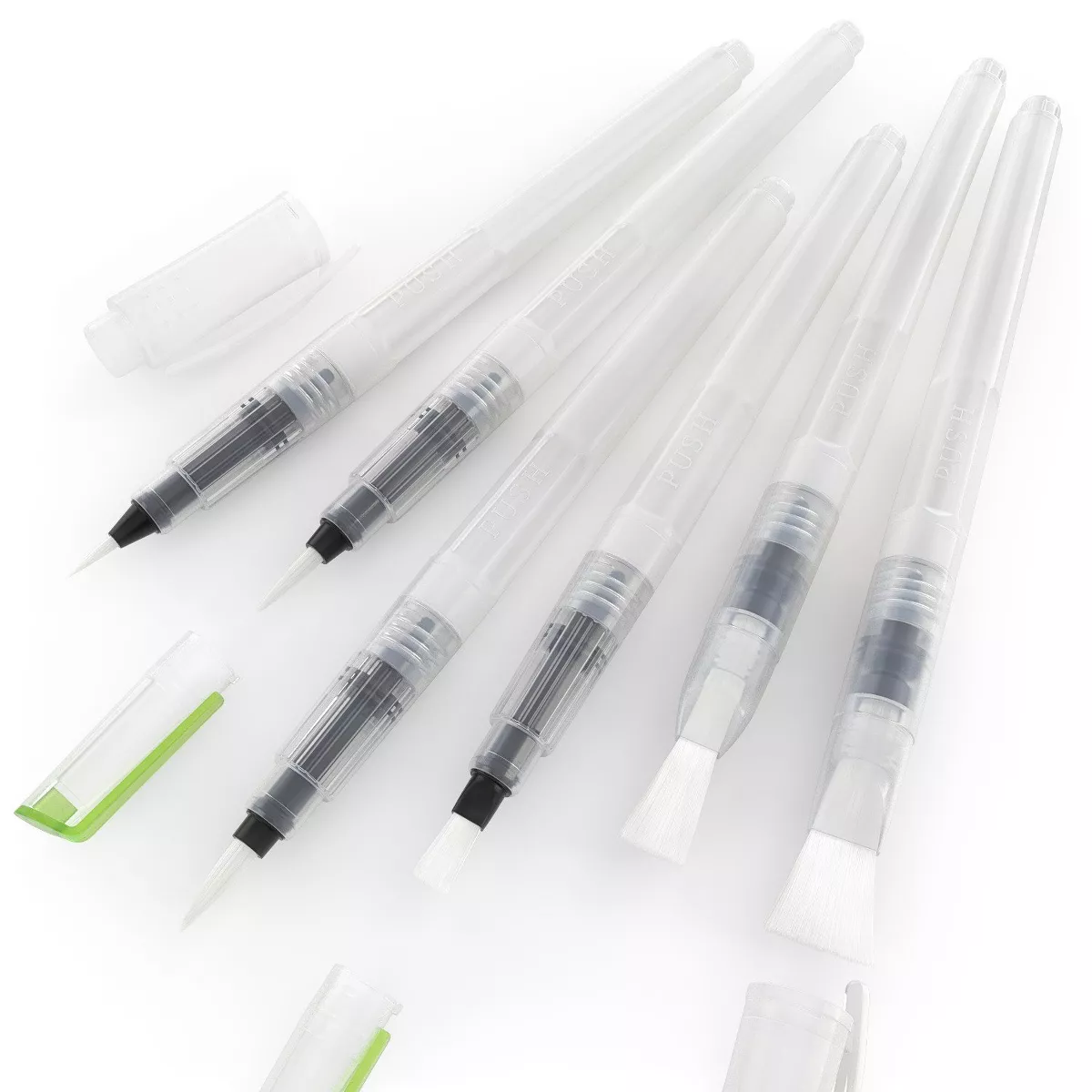 Arteza Refillable Water Brush Pens, Assorted Tips - 6 Pack (ARTZ-8020)