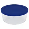 Pyrex 4 Cup Glass Round Storage Container Blue