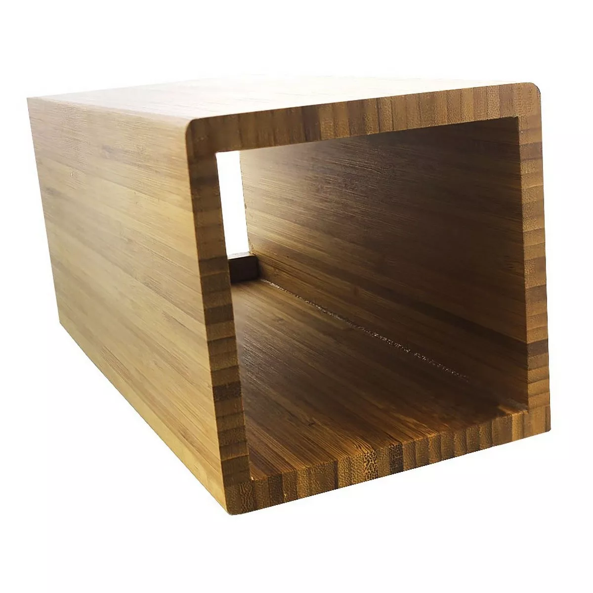 Bamboo Knife Block Stand Holder w/ Bristles for Home Restaurant Use, 8.75x4x4