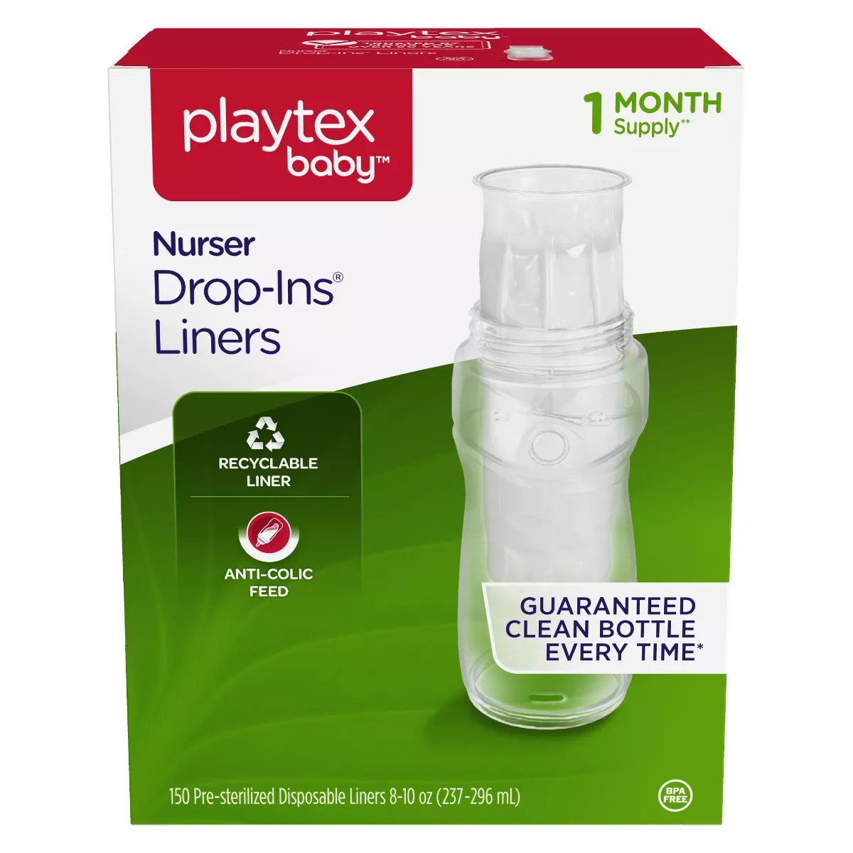 Playtex Baby Nurser Drop In Liners - 8-10oz - 150ct