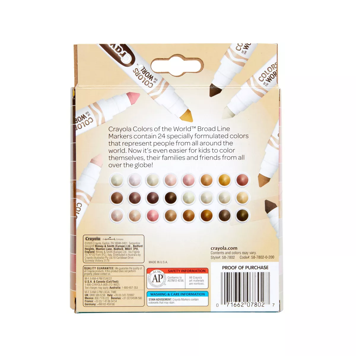 Crayola 24ct Colors of the World Markers