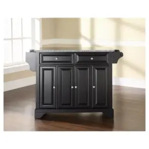 LaFayette Solid Granite Top Kitchen Island - Black - Crosley