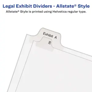 Avery Allstate-Style Legal Exhibit Side Tab Dividers 25-Tab 76-100 Letter White 01704