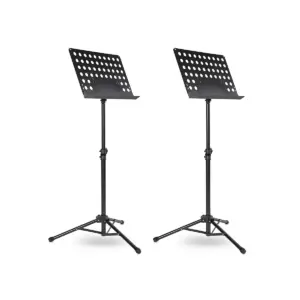Musician's Gear Tripod Orchestral Music Stand Perforated Black - 2 Pack