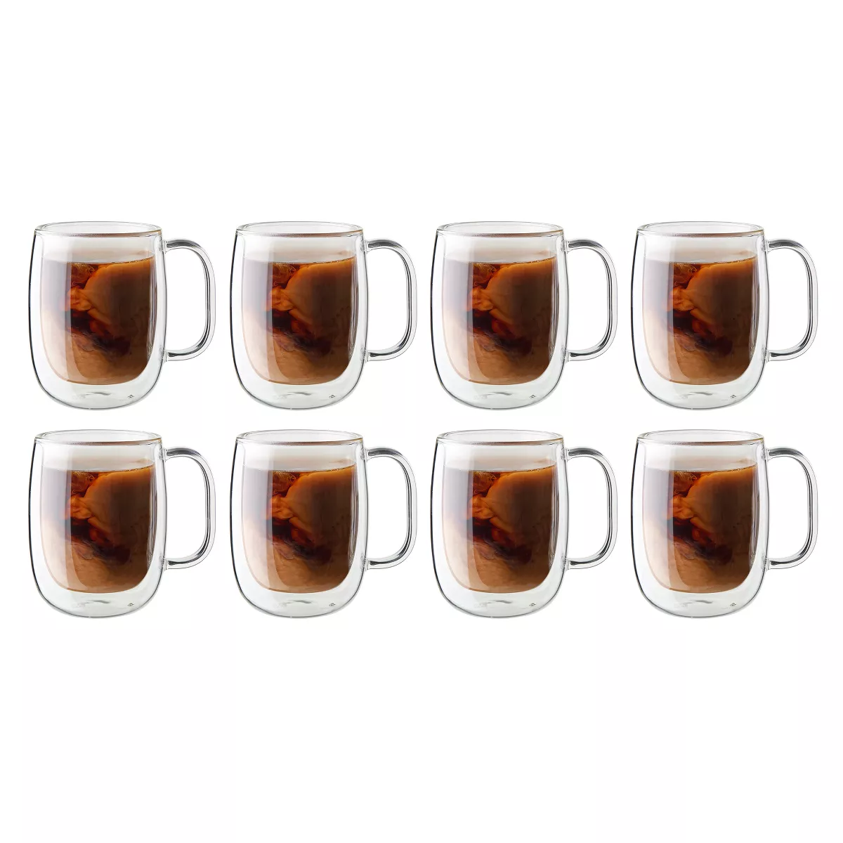 ZWILLING Sorrento Plus 8-pc Double-Wall Glass Coffee Mug Set