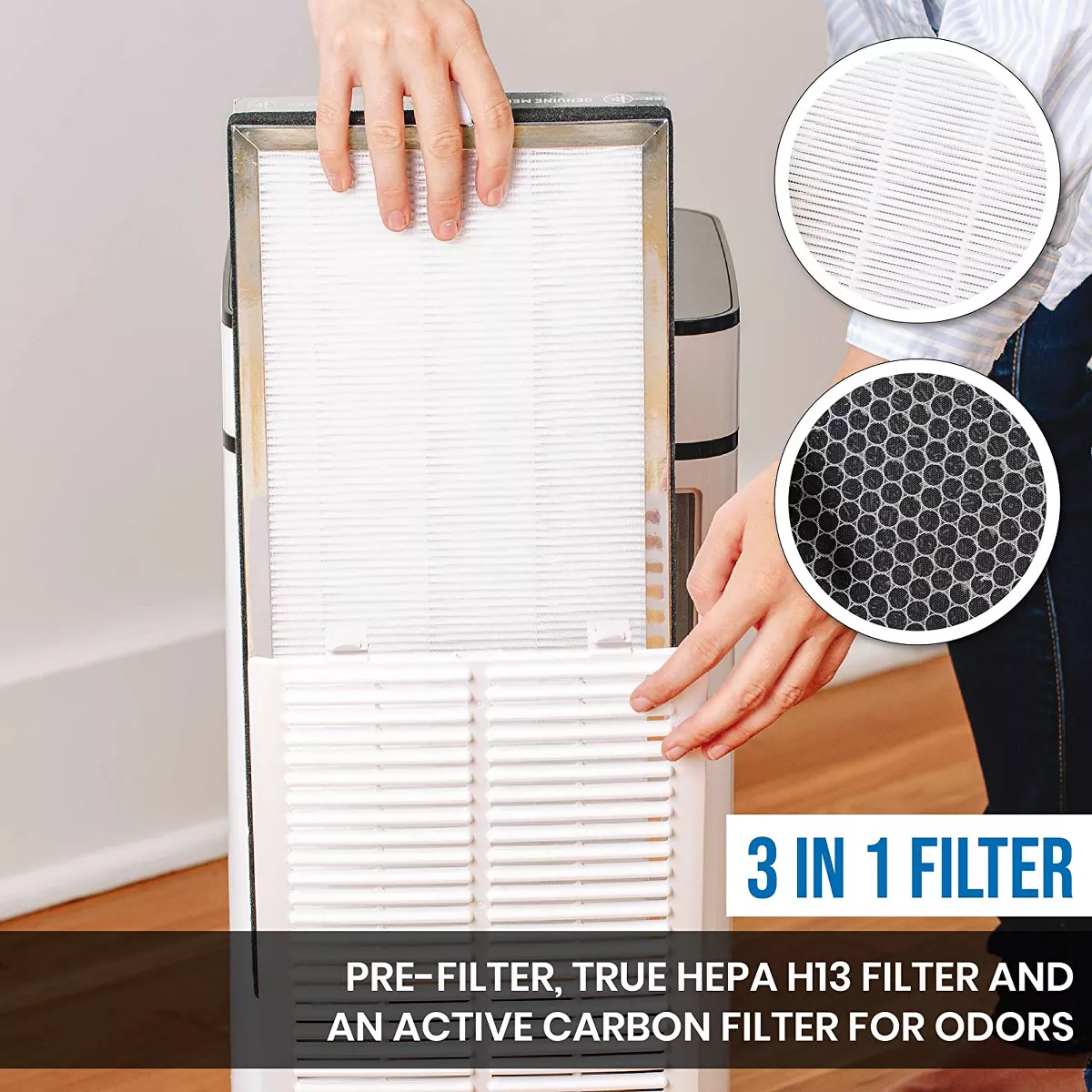 Medify Air MA-40 Indoor Home Air Purification System with High Grade HEPA-H13 Carbon Activated Replacement Air Filter Set (2 Pack)
