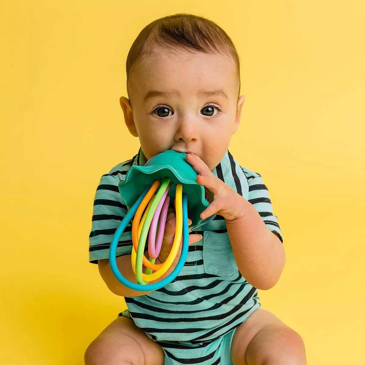 Baby Banana Lil' Squish Jellyfish Sensory Rattle & Teething Toy