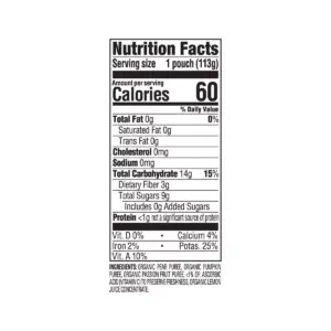 HappyBaby Clearly Crafted Pears Pumpkin & Passion Fruit Baby Food Pouch - 4oz