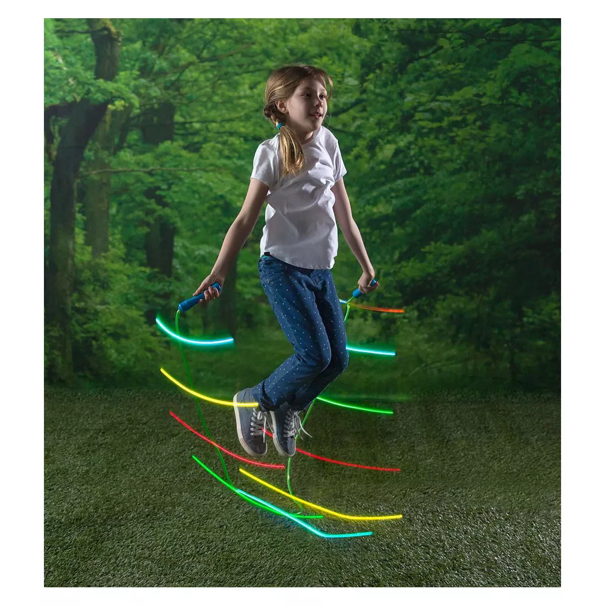 HearthSong - LED Light-up Flashing Adjustable Jump Rope for Kids Outdoor Play