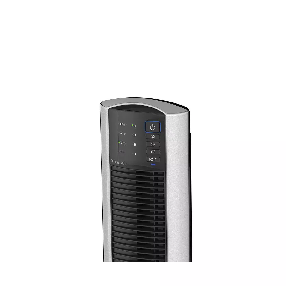 Lasko XtraAir 48 Inch 4-Speed Quiet Widespread Oscillating Standing Tower Home Fan Air Ionizer with Remote Control and 8 Hour Timer, Silver