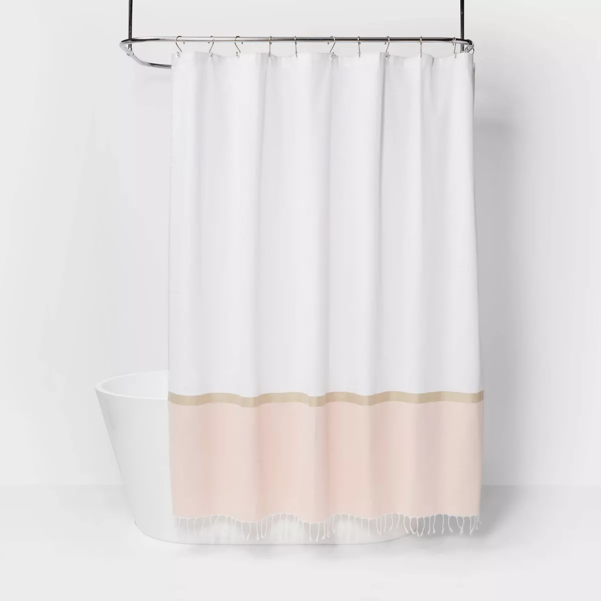 Colorblock Woven Shower Curtain Light Gold - Project 62™