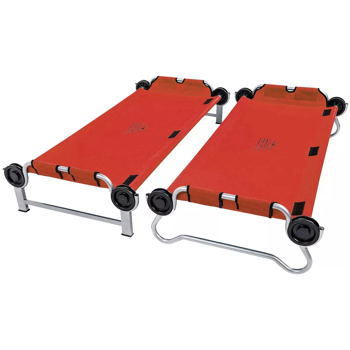 Disc-O-Bed Youth Kid-O-Bunk Benchable Camping Cot with Organizers, Bright Red