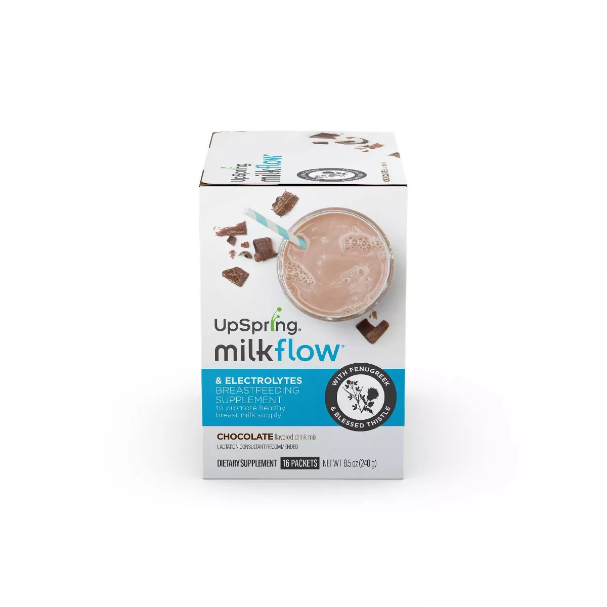 Upspring Milkflow + Electrolytes 16pk Breastfeeding Supplement Drink Mix - Chocolate