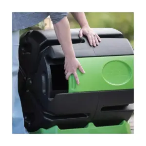 FCMP Outdoor 37 Gallon Chamber Quick Curing Rolling Compost Tumbler Bin for Soil