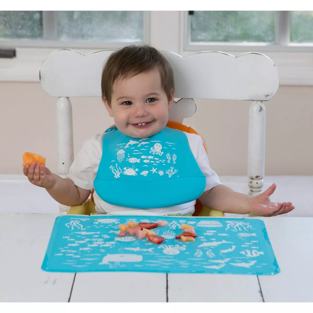 Silicone Under The Sea Bib Blue - Brinware