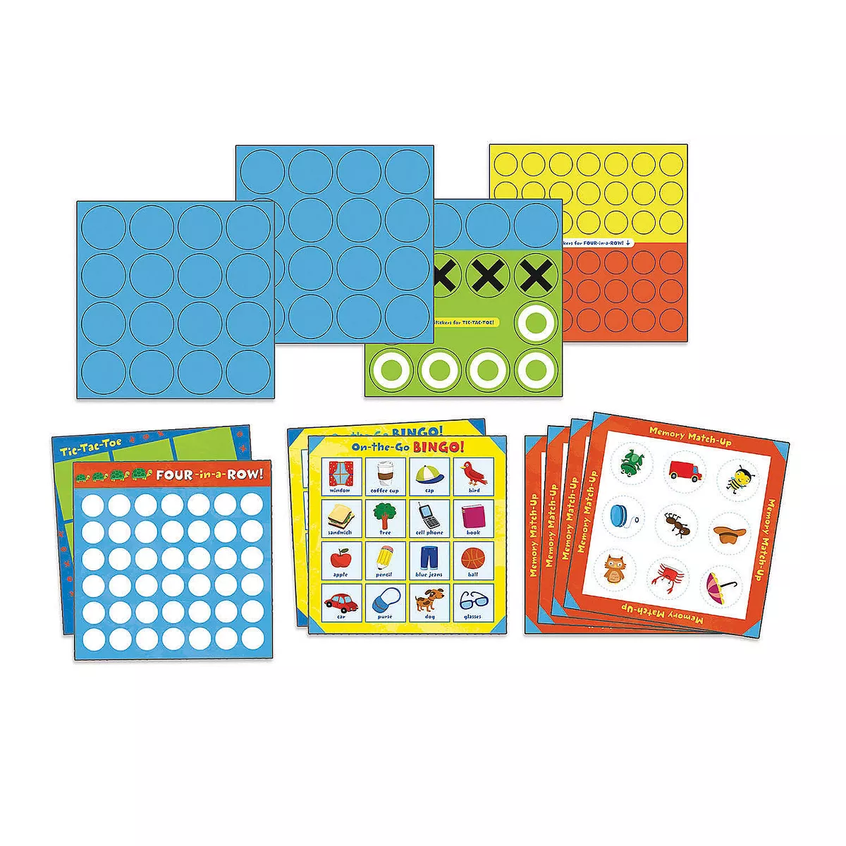 MindWare Take-Along Games Reusable Sticker Tote - Stickers -4 Pieces