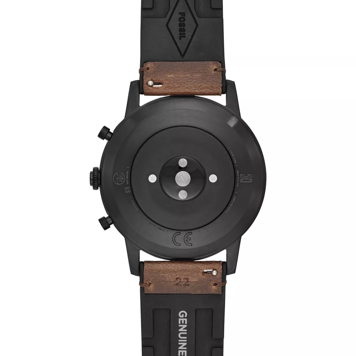 Fossil Hybrid Smartwatch HR Collider 42mm - Black with Dark Brown Leather