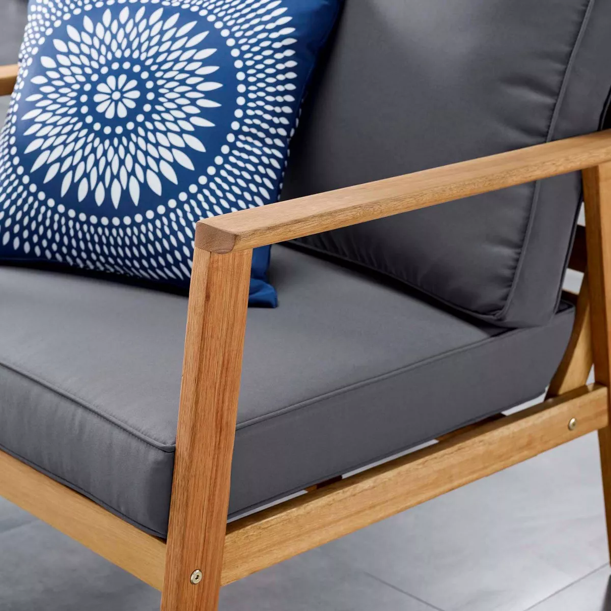 Syracuse 4pc Outdoor Patio Upholstered Furniture Set - Natural/Gray - Modway