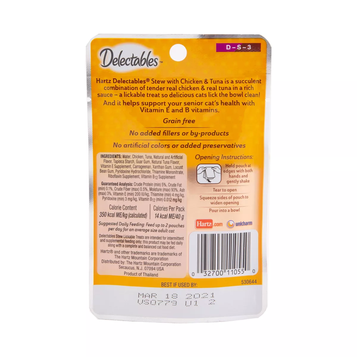 Delectables Stew Senior with Chicken & Tuna Lickable Cat Treats - 1.4oz