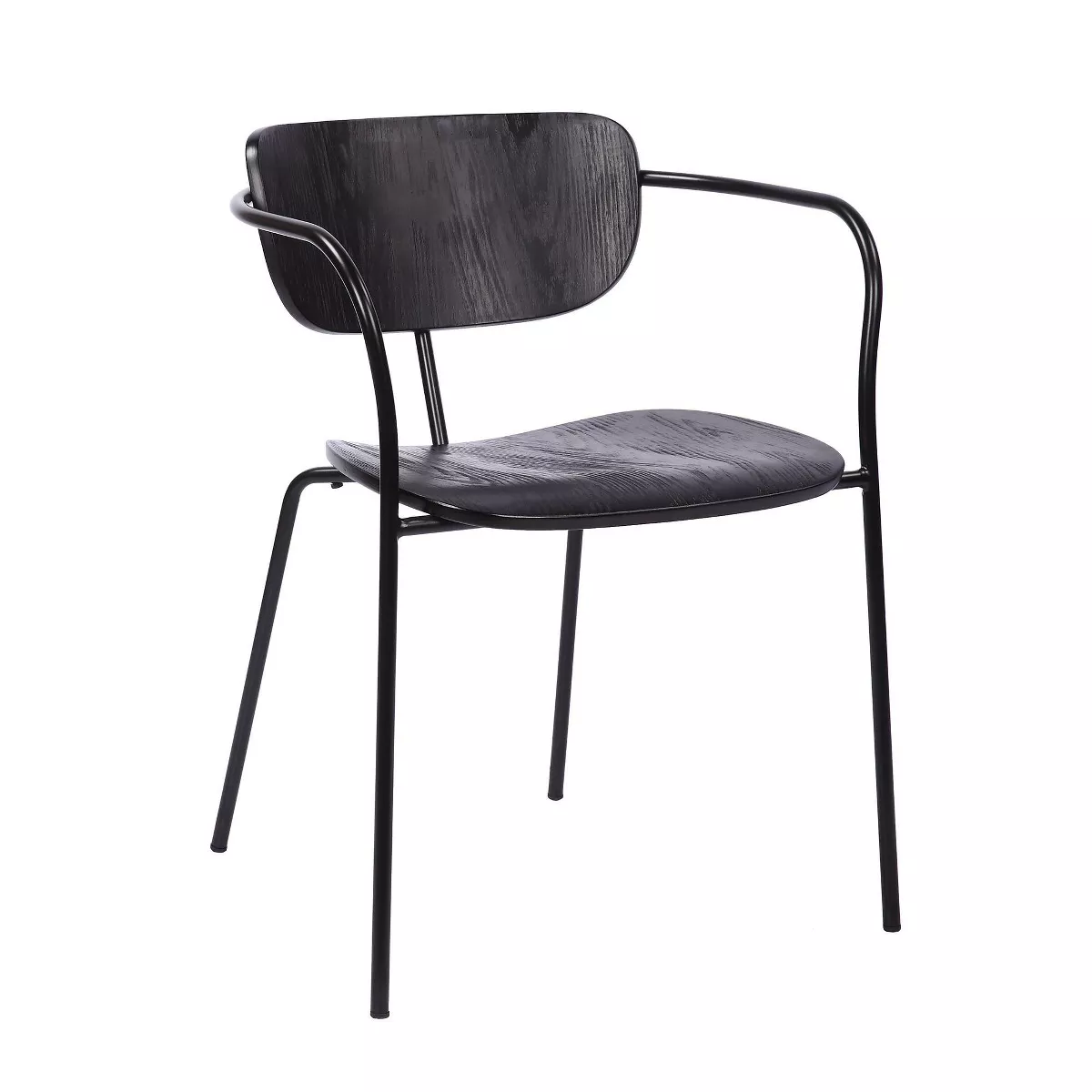 Set of 2 Gavin Steel Side Chair Black - Armen Living
