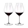 Riedel 29 Ounce Performance Pinot Noir Clear Crystal Wine Glass Set for Light Bodied Wines with Microfiber Polishing Cloth, (2 Pack)