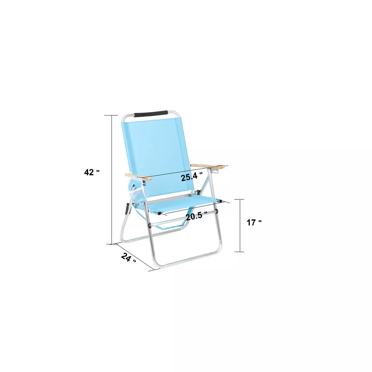 High & Wide Beach Chair - Blue - Sun Squad™