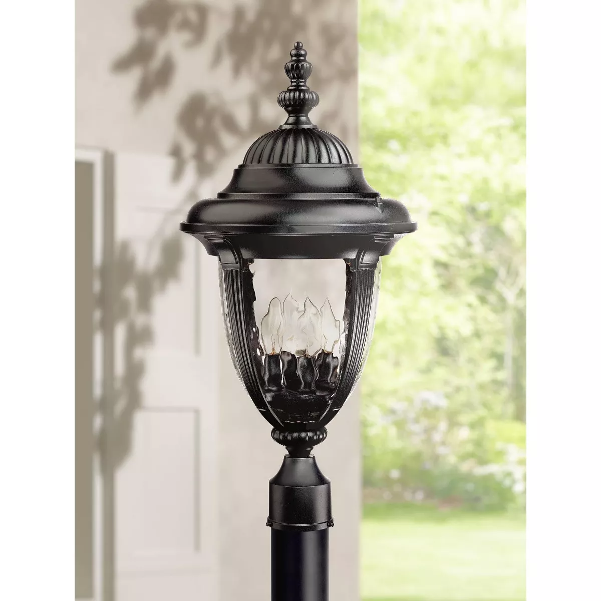 John Timberland Traditional Outdoor Post Light Textured Black Italian Design 24 1/2