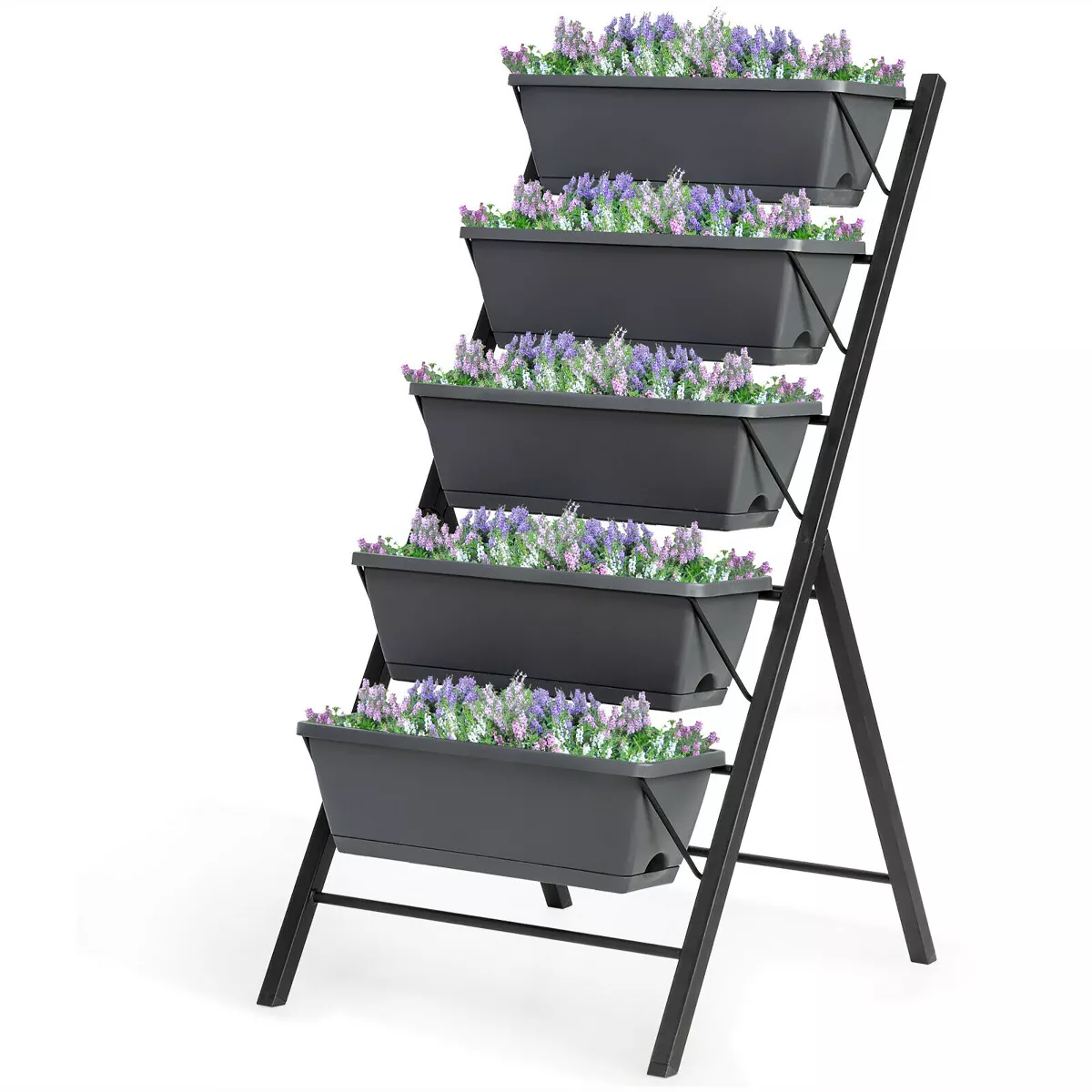 Costway 4 FT Vertical Raised Garden Bed 5-Tier Planter Box for Patio Balcony Flower Herb