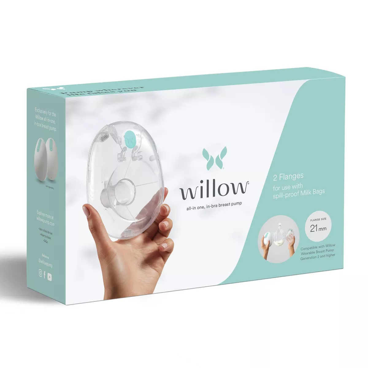 Willow 2pk Breast Pump Flanges - 24mm