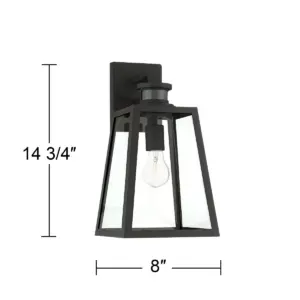 John Timberland Modern Industrial Outdoor Wall Light Fixture Black 14 3/4