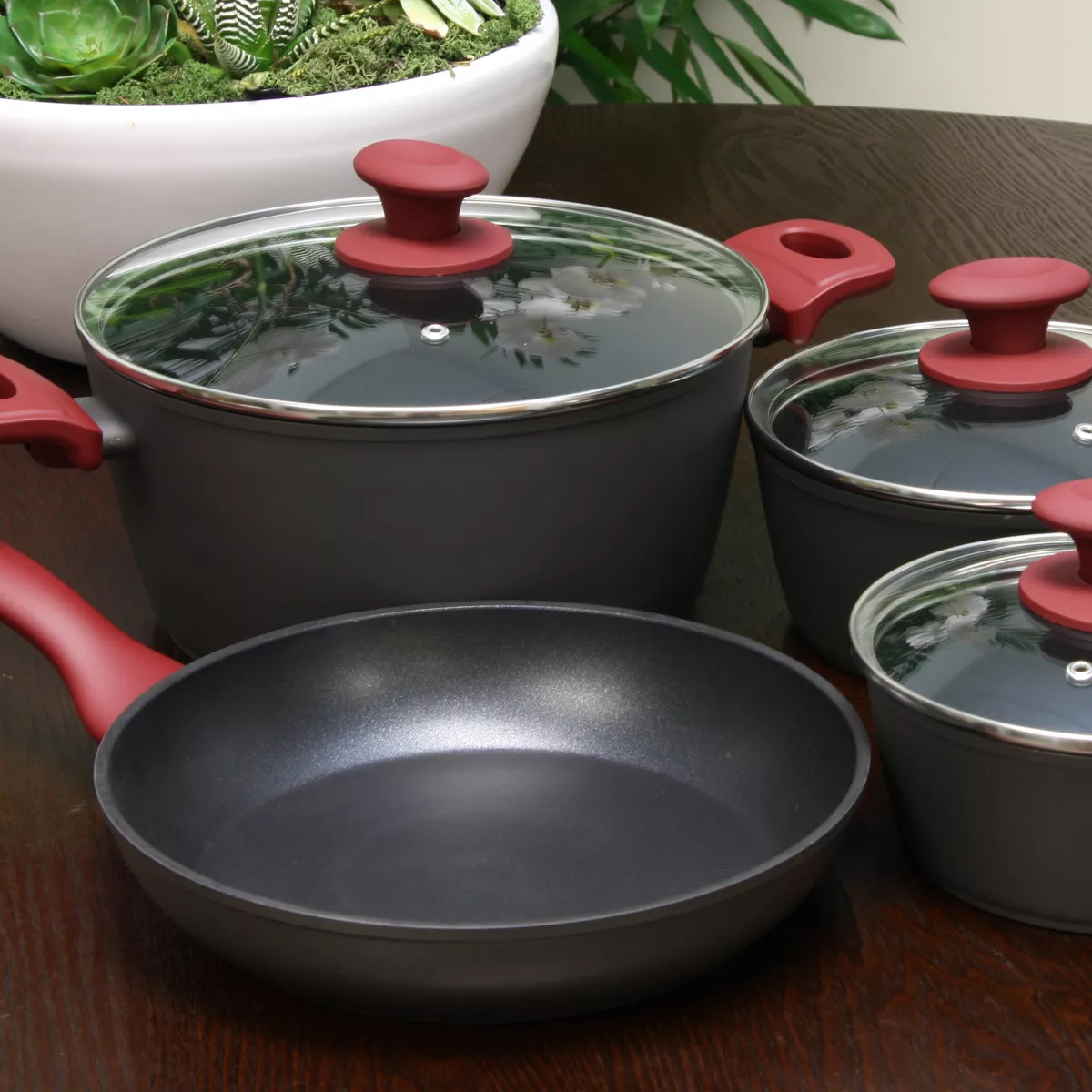 Gibson Home Marengo 7 piece Forged Aluminum Nonstick Cookware Set